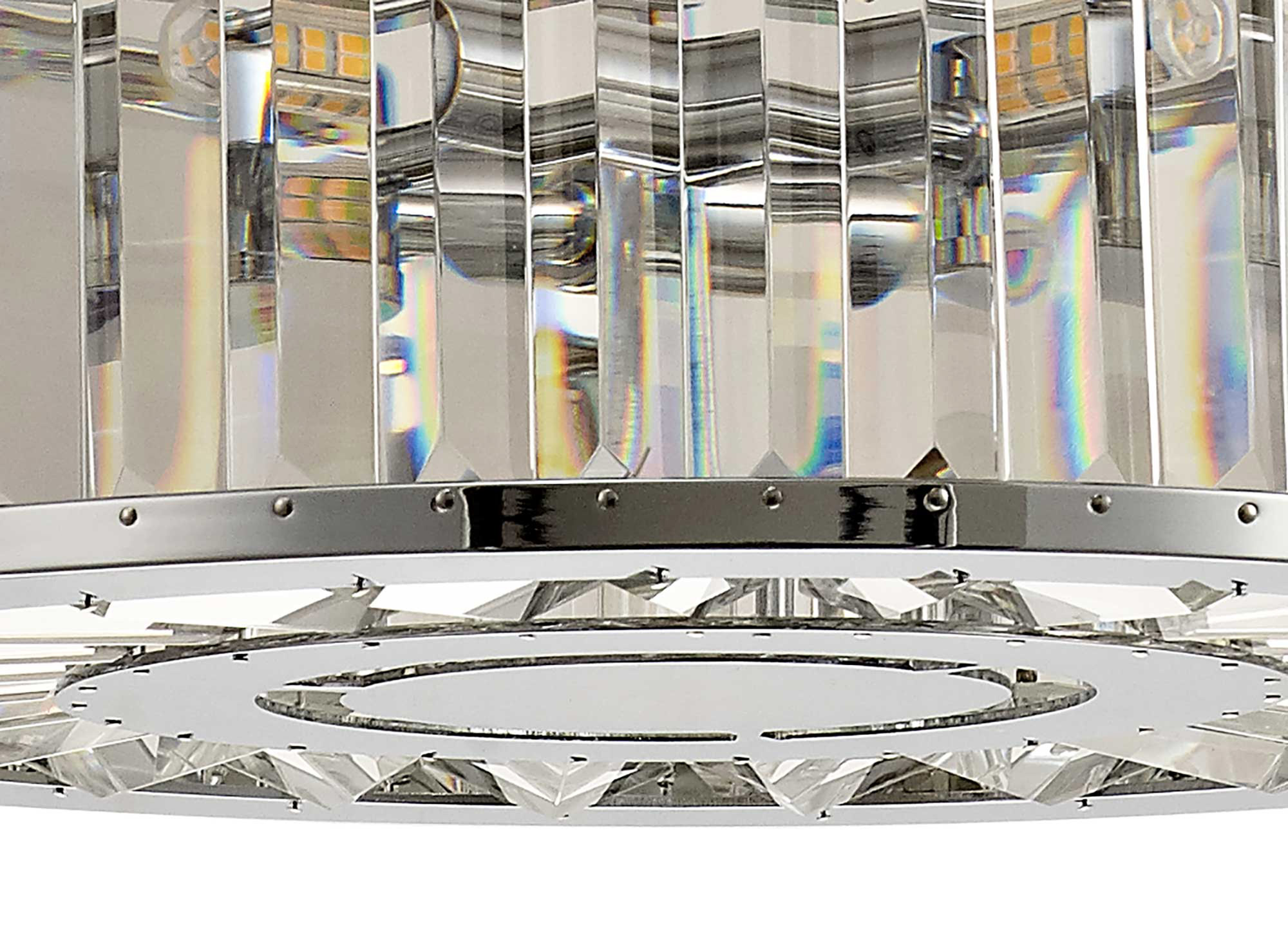Torre Crystal Ceiling Lights Diyas Ringed & Square Crystal Fittings
